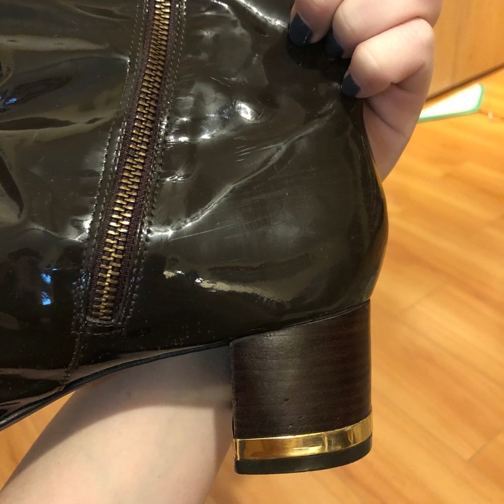 Tory Burch Madison Brown Patent Boots Size 11 - Picture 5 of 8